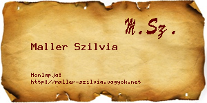 Maller Szilvia névjegykártya